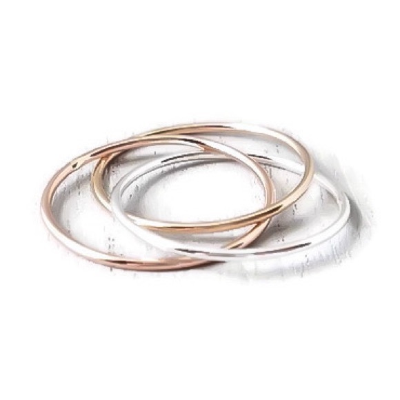 (2-13) Tri-Colored Trinity Ring Russian Wedding Band Mixed Metals Puzzle Ring - Picture 3 of 7